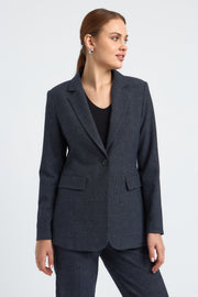 VESTE FEMME KAREL IMPRIME PRINCE DE GALLES GRIS BLEU